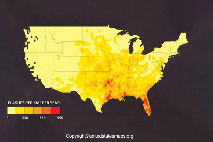 Lightning Map of USA