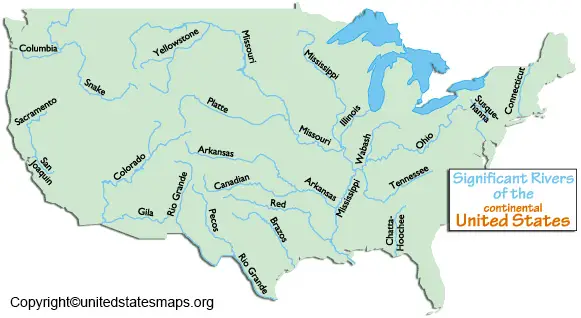 map of rivers in usa