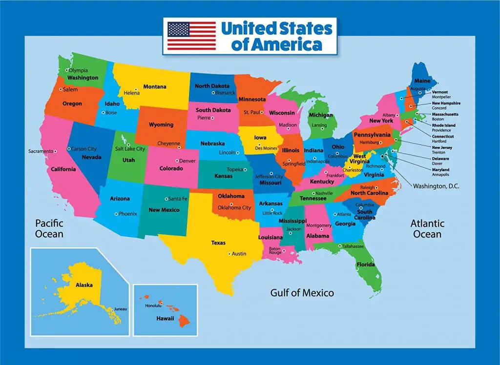 map of us for kid