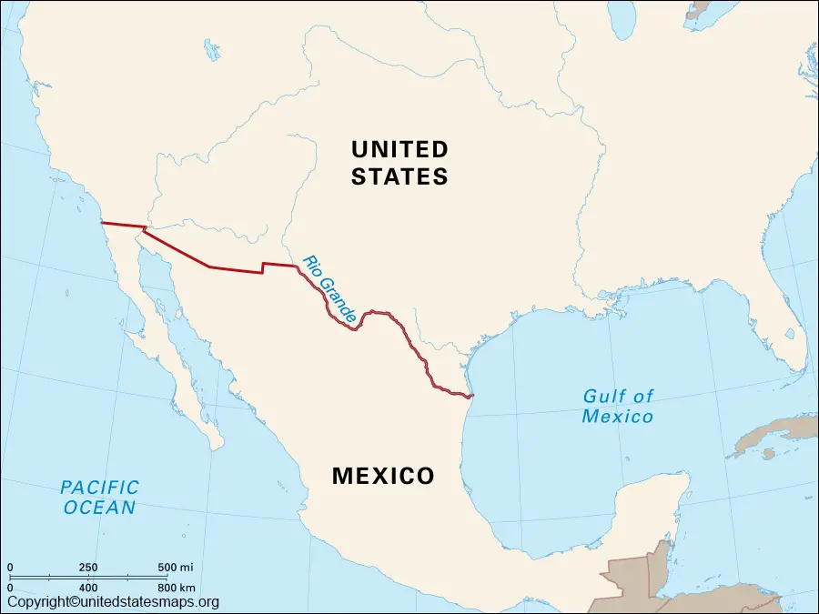 mexico border map usa