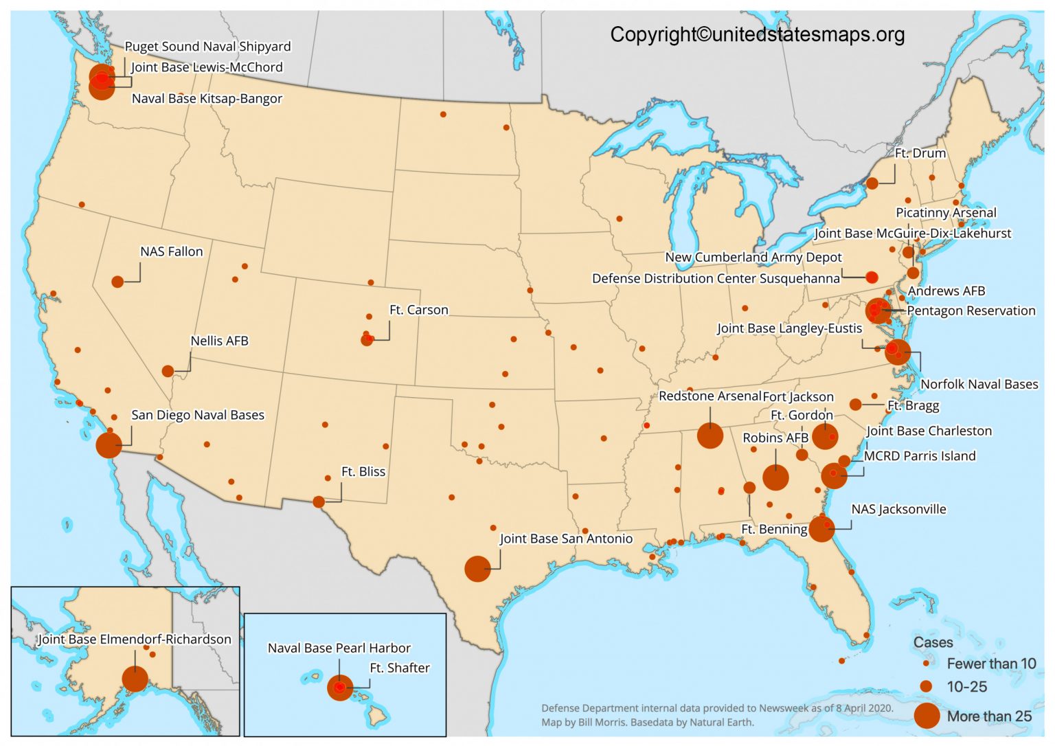 US Military Bases Map US Military Installations Map