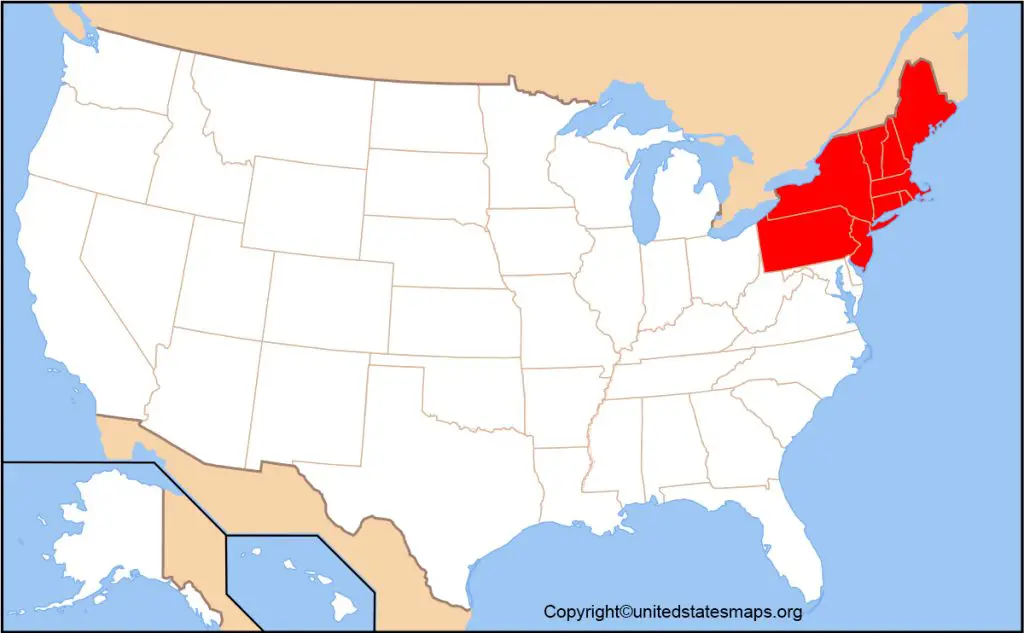 US Northeastern Region Map