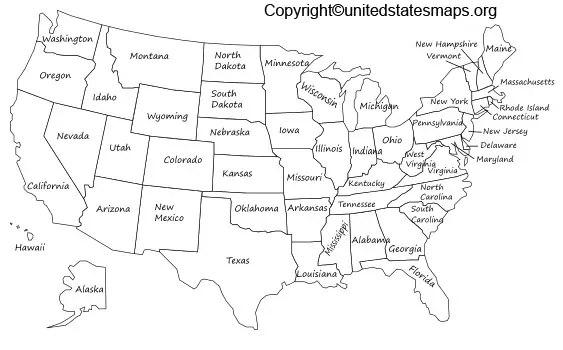 Printable Map of USA for Kids
