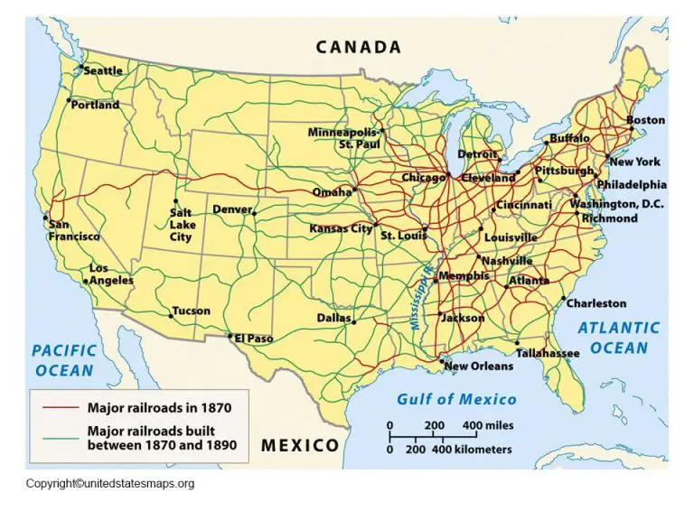 Printable Us Map Of 1870