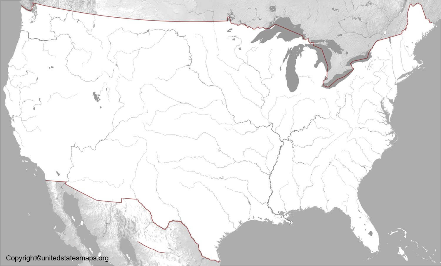 US River Map Rivers Of US On Map Map Of The USA Rivers River Map Us