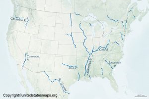 US River Map Rivers Of US On Map Map Of The USA Rivers Rivers Map Us 300x200