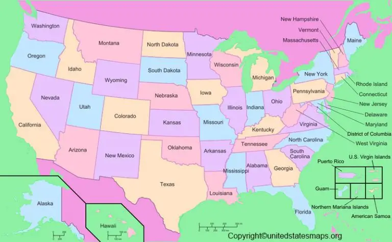 US Territories Map | Map of US and Territories Printable