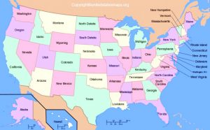 US Map with Abbreviations Map - Us Abbreviations Map 300x186 