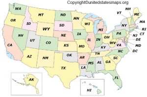 US Area Code Map Area Code Map Of United States