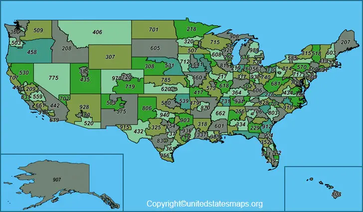 us area code maps