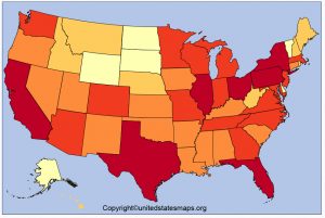 US Heat Map United States Of America Heat Map Us Heat Maps 300x201