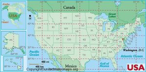 US Latitude Map USA Map With Latitude Lines Us Latitude Maps 300x149 