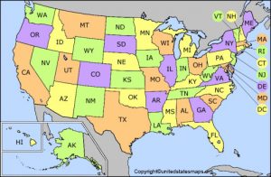 US Map With Abbreviations Map Of US State Abbreviations Us Map Abbreviations 300x196