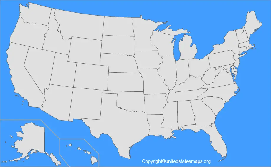 Map of USA Without Labels