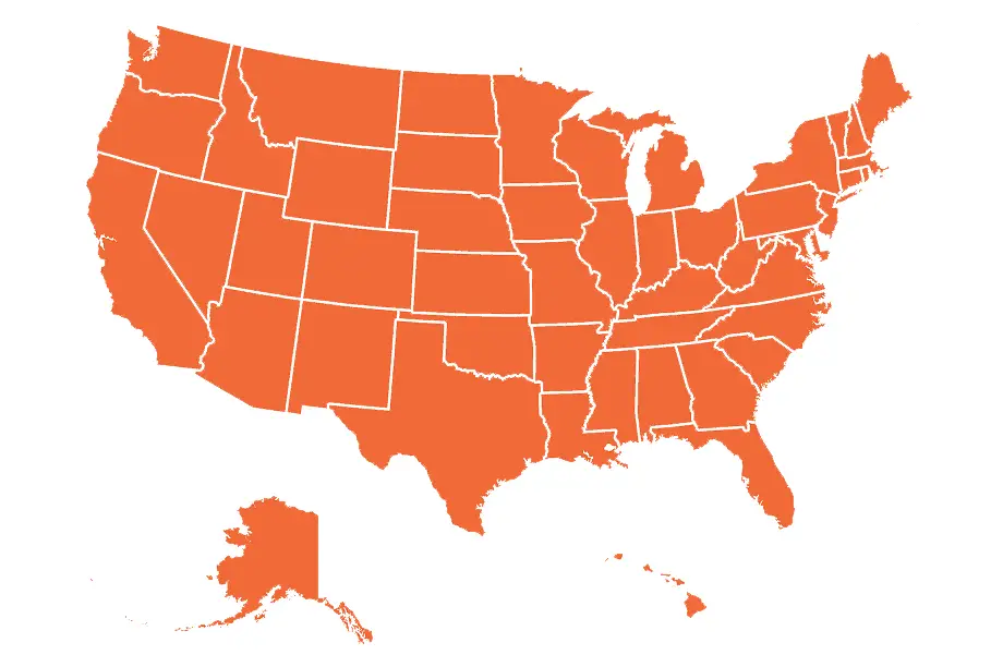 Map of USA Without Labels