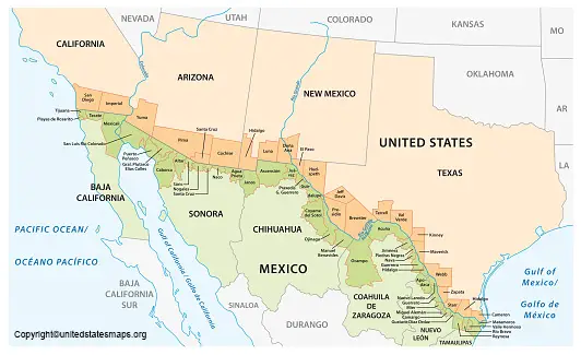 us mexico border map