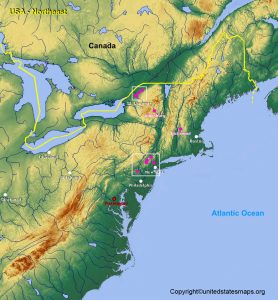 Map of Northeast US | Road Map of Northeast US States