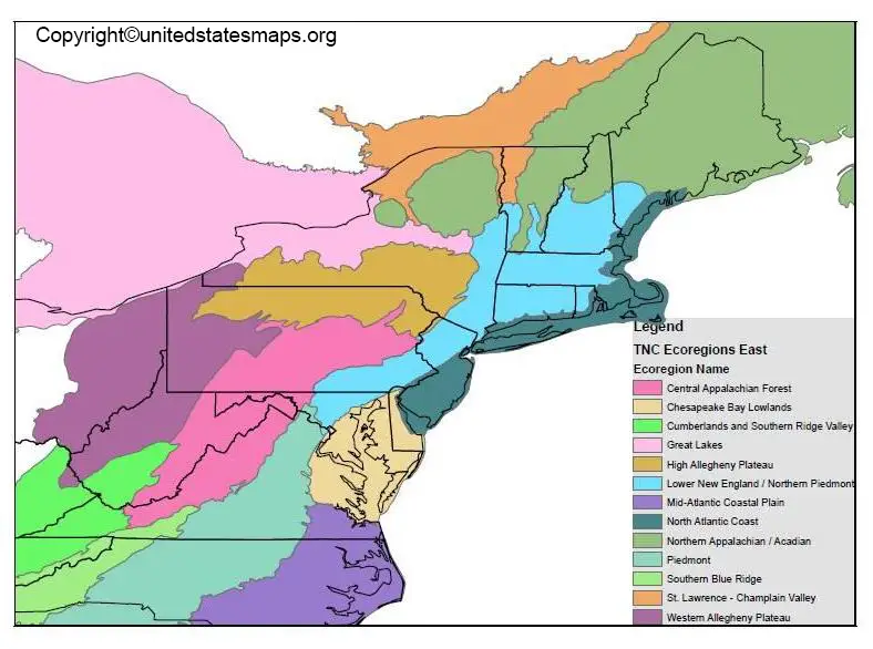 US Northeastern Region Map