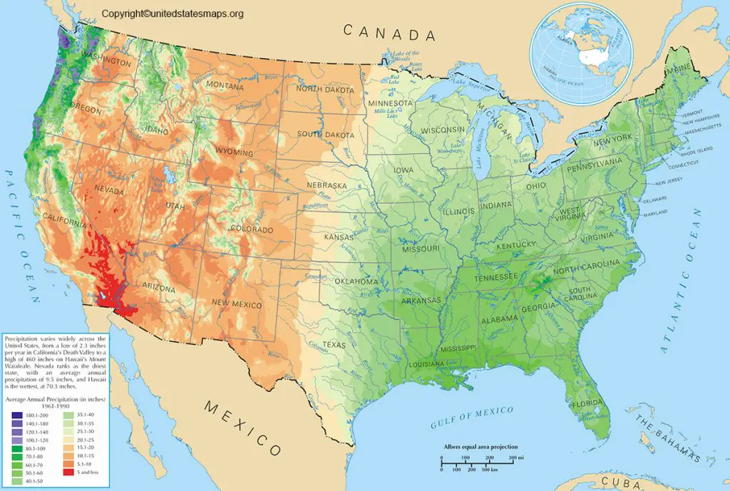 Precipitation Map of USA