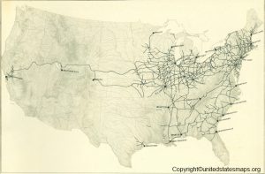 US Railroad Map 1870 | United States Railroad Map 1870