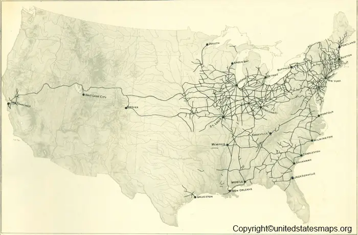 us railroad map 1870