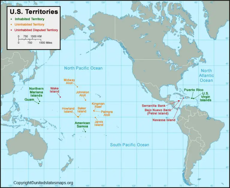 US Territories Map | Map of US and Territories Printable