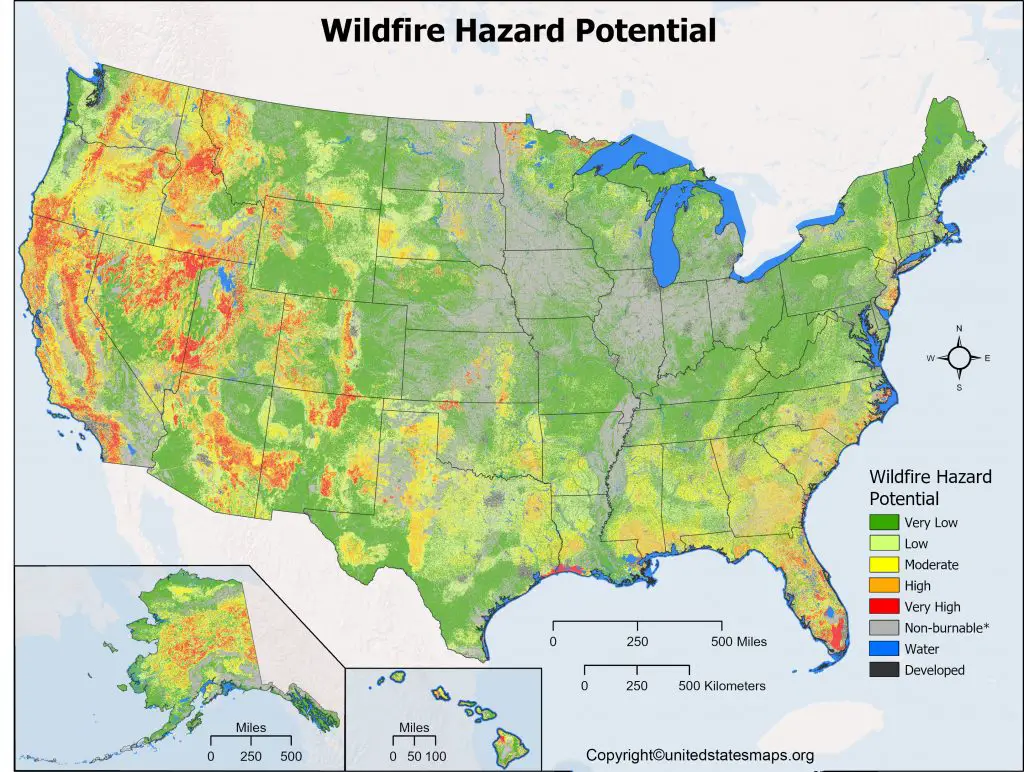Map of US Wildfire