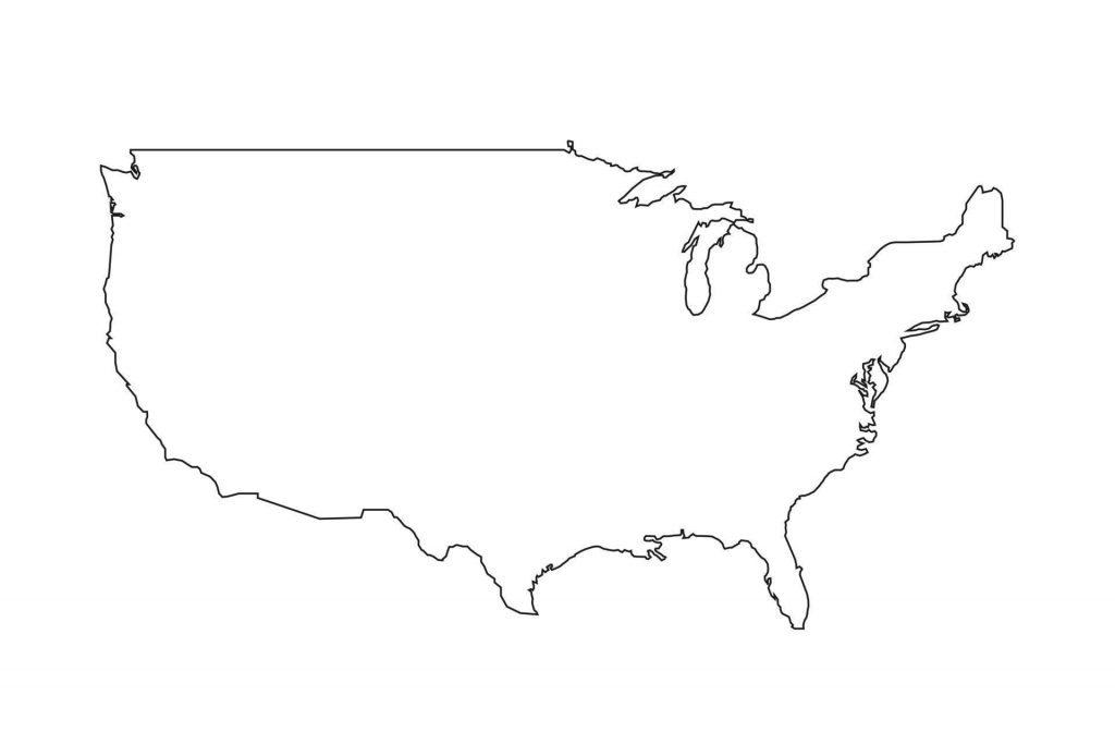 Printable US Map Silhouette
