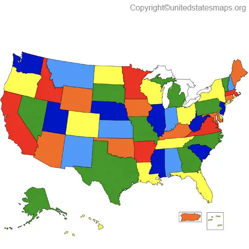 Map of USA Without Labels