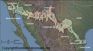 US Mexico Border Map Map of US - Usa Mexico Border Map 300x166
