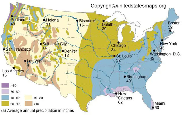 US Annual Precipitation Map