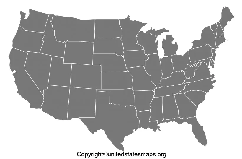 Printable US Map Silhouette
