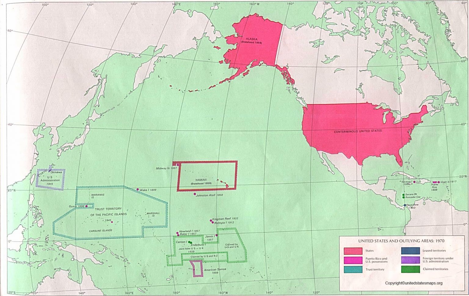 US Territories Map | Map of US and Territories Printable