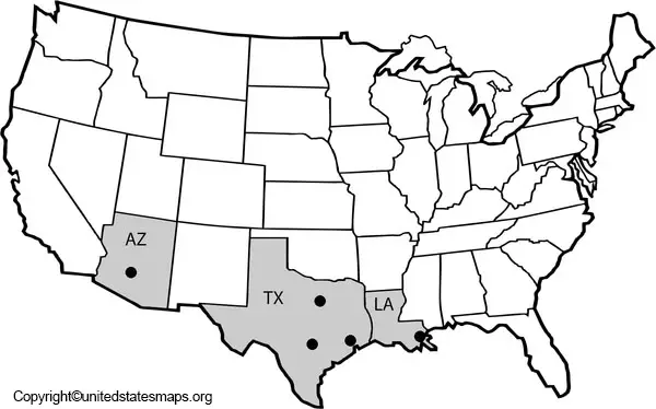 usa unlabeled map