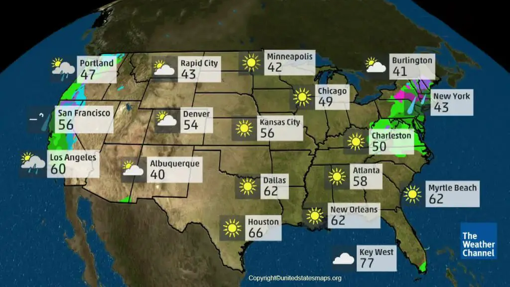 US Weather Map United States Weather Map USA 
