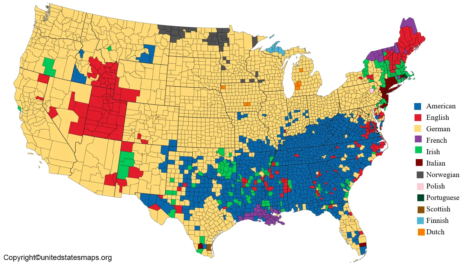 US Ancestry Map United States Ancestry Map [USA]