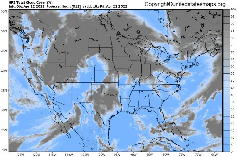 US Cloud Cover Map [United States Cloud Cover Map]