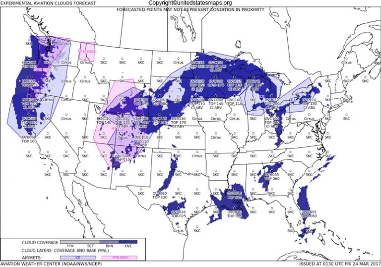 US Cloud Cover Map [United States Cloud Cover Map]