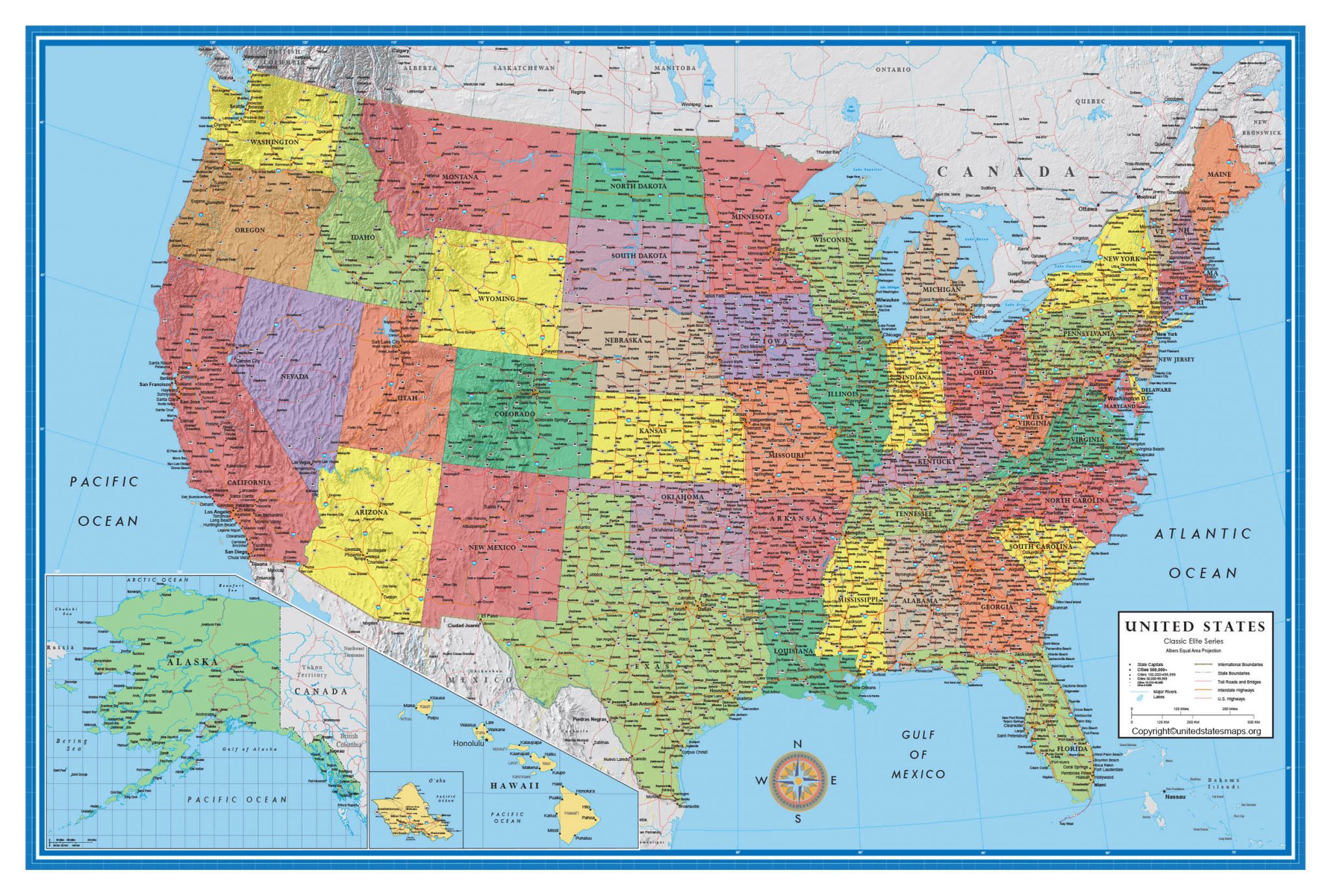 Large US Map | Large United States Map Poster