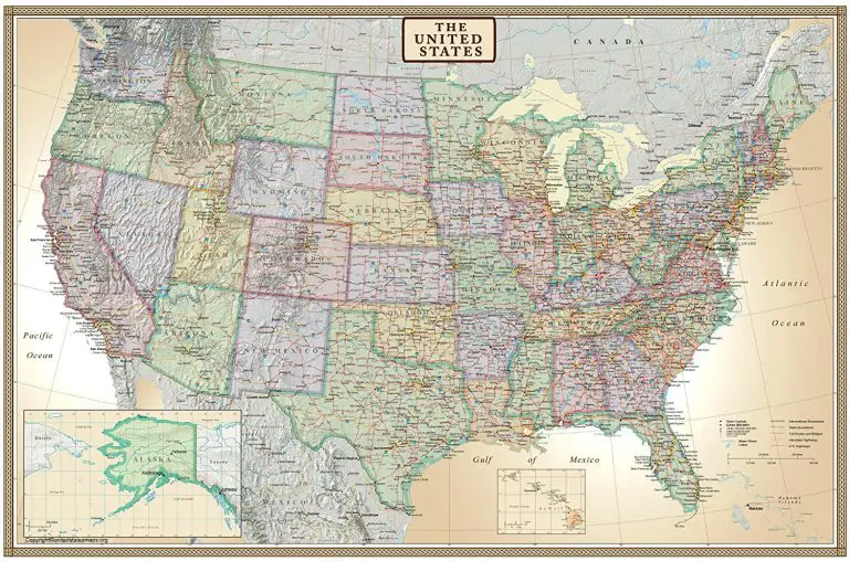 Large US Map | Large United States Map Poster