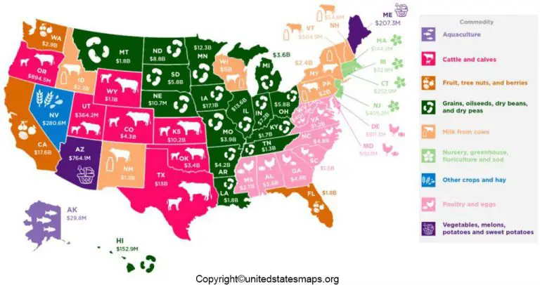 US Agriculture Map | United States Agriculture Map [USA]