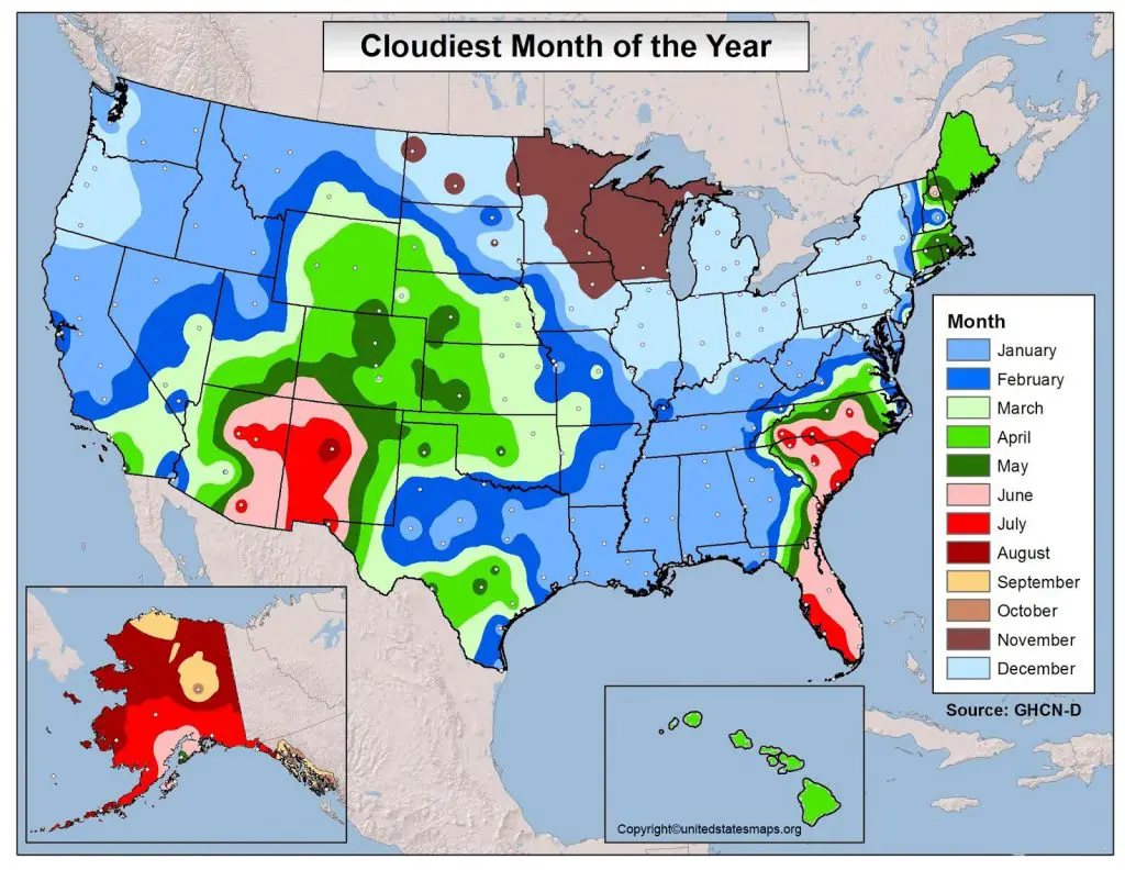 Cloud Cover Map of USA