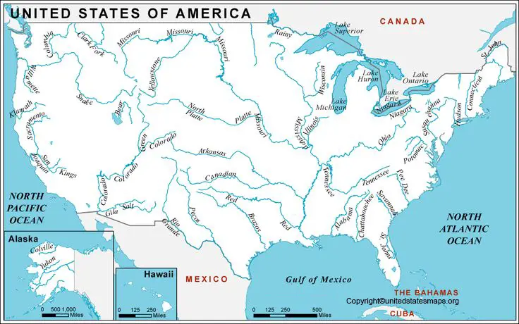 US Map Lakes