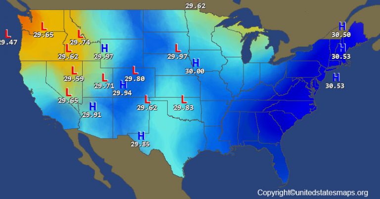 US Pressure Map Pressure Map Of United States Us Pressure Map 768x403