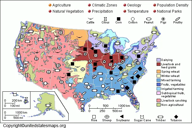 usa agriculture map