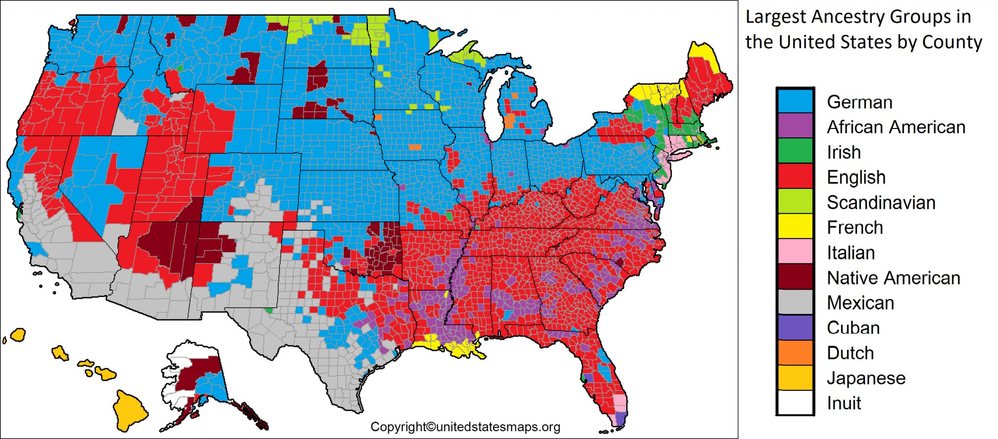 US Ancestry Map | United States Ancestry Map [USA]