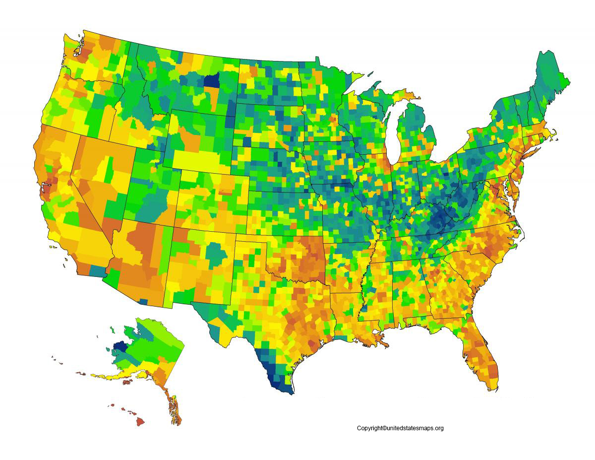 Racial Map of US | Printable Racial Map of USA