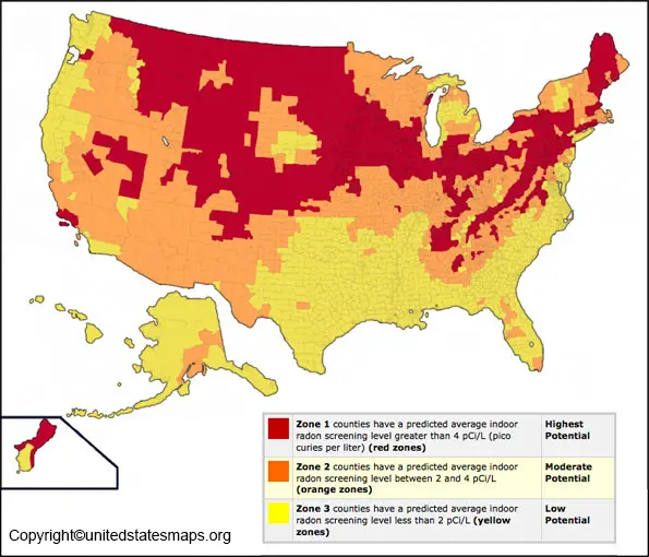 usa radon map