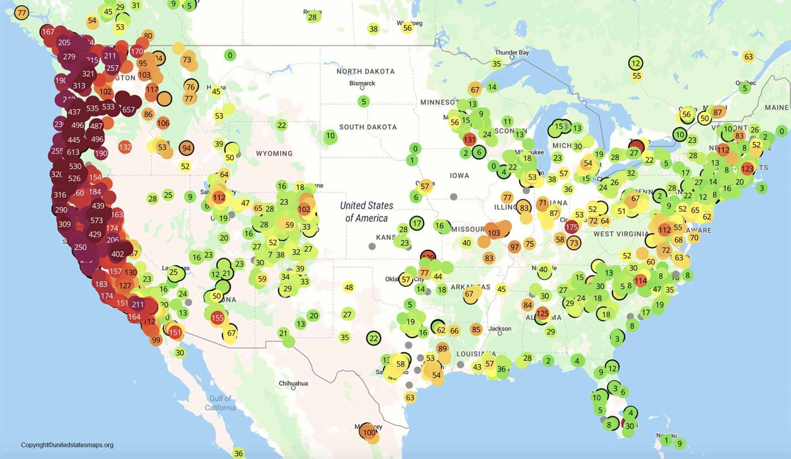 US Wildfire Smoke Map | Map of US Wildfire Smoke