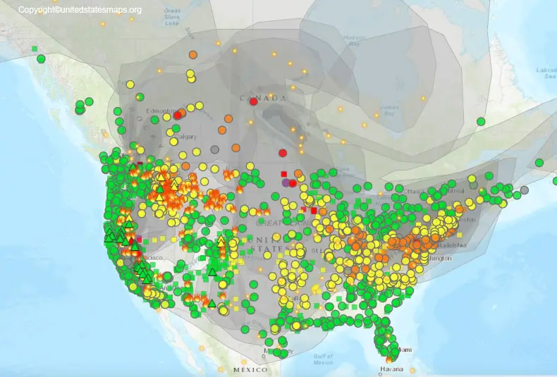 wildfire smoke map of usa
